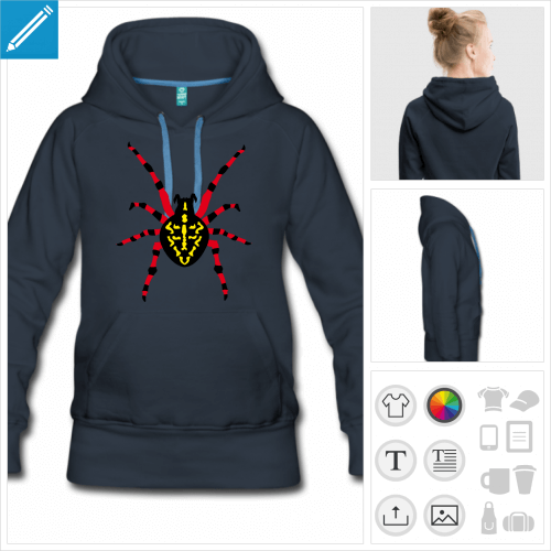 hoodie grosse araigne personnalisable