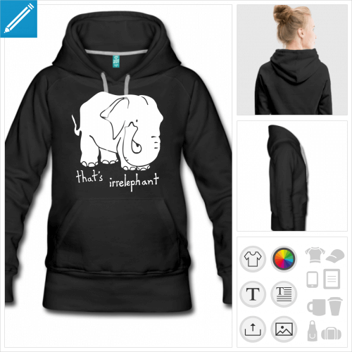 hoodie bleu humour  imprimer en ligne