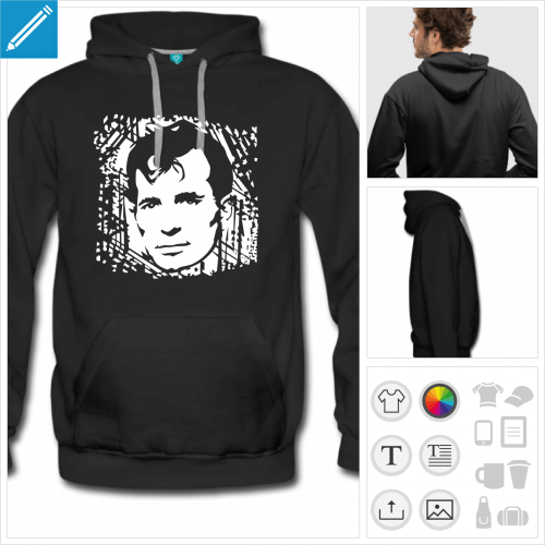 sweat  capuche Kerouac  imprimer en ligne