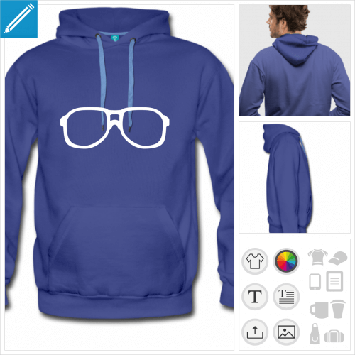 sweat-shirt homme lunette urkel  personnaliser et imprimer en ligne