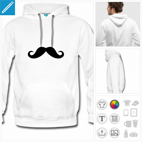 hoodie moustache  crer soi-mme