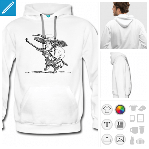 hoodie musicien  personnaliser et imprimer en ligne