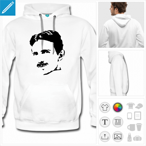 sweat  capuche tesla  personnaliser en ligne