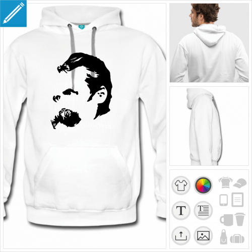 sweat-shirt Friedrich Nietzsche  personnaliser et imprimer en ligne