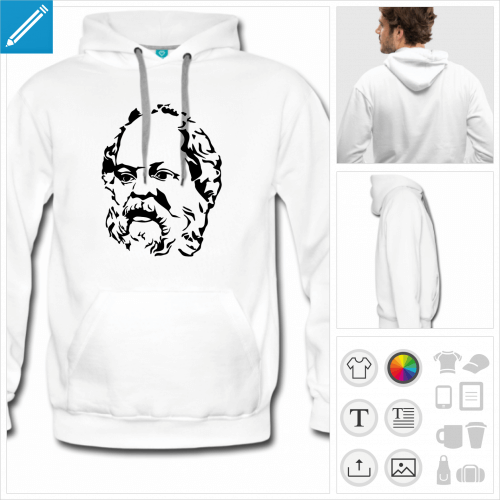 hoodie homme Philosophe  imprimer en ligne