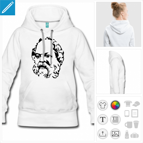 sweat capuche femme Philosophie  personnaliser en ligne