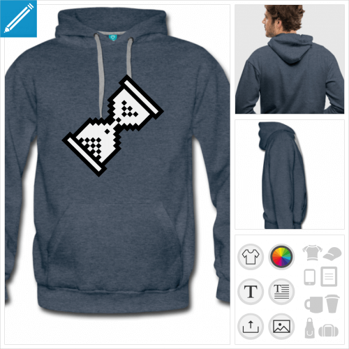 hoodie cursor wait personnalisable, impression  l'unit