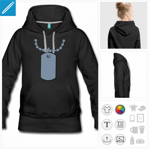 sweat-shirt à capuche soldat à personnaliser en ligne
