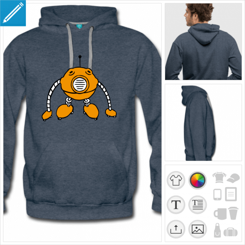 hoodie robot rigolo  crer en ligne