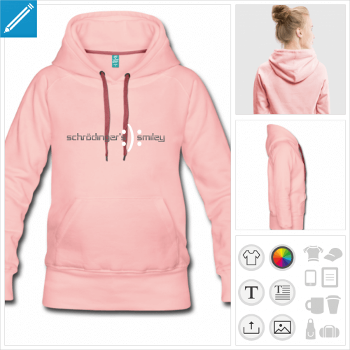 hoodie femme blague schrdinger personnalisable