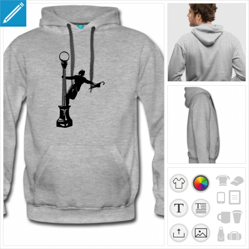 hoodie homme singing rverbre  personnaliser en ligne