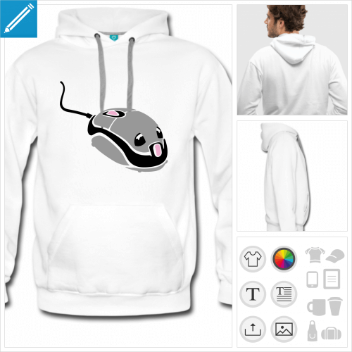 hoodie souris ordinateur  imprimer en ligne