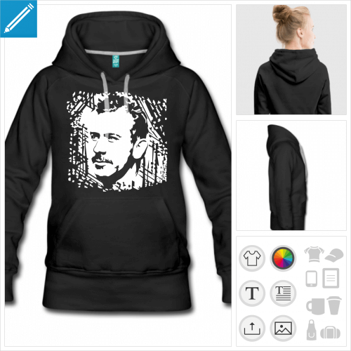 sweat-shirt  capuche Steinbeck  imprimer en ligne