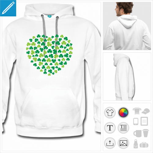 hoodie homme saint patrick à personnaliser