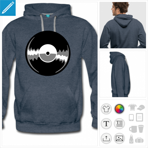 hoodie vinyl  personnaliser en ligne