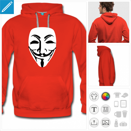 sweat homme guy fawkes  crer en ligne