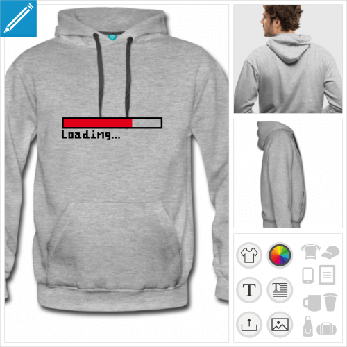 sweat homme loading pixel  personnaliser