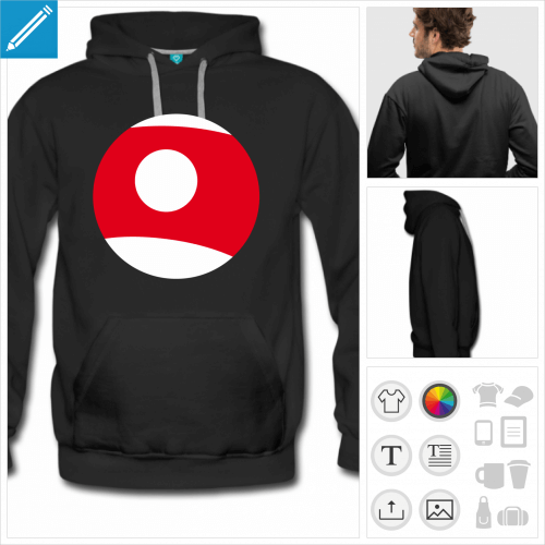 sweat  capuche boule de billard  personnaliser en ligne