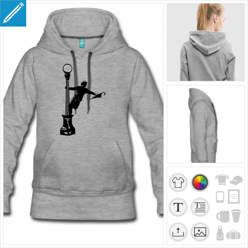 sweat-shirt gris singing in the rain  personnaliser, impression unique