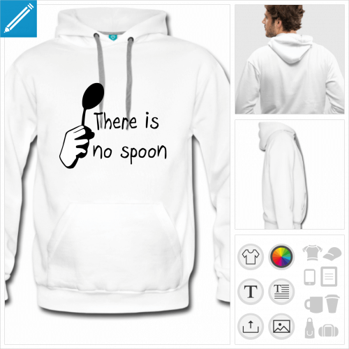 sweat  capuche there is no spoon  personnaliser en ligne