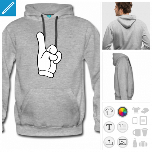 hoodie homme doigt  crer en ligne