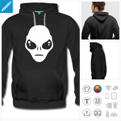 sweat  capuche aliens personnalisable