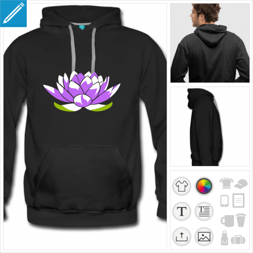 sweat homme lotus  personnaliser en ligne