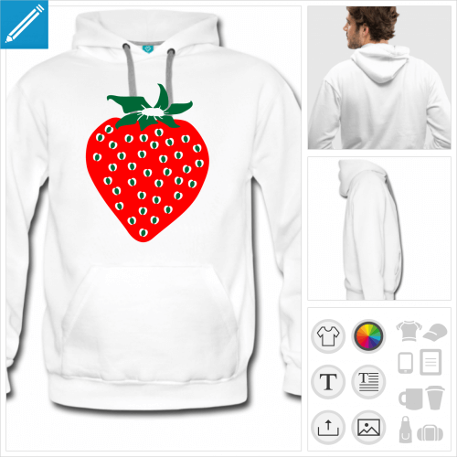 sweat homme fruit  personnaliser