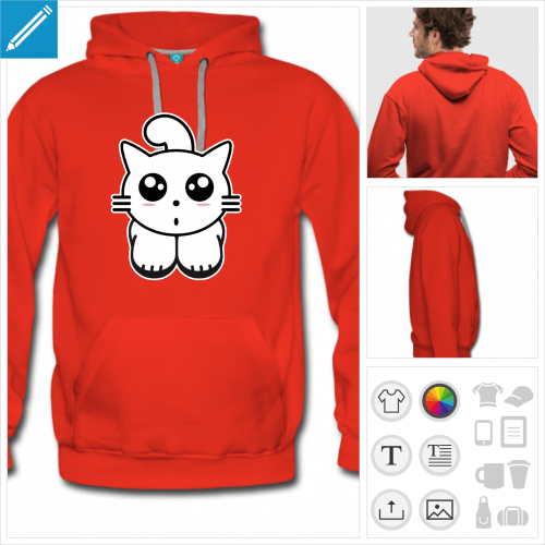 sweatshirt chaton  personnaliser et imprimer en ligne