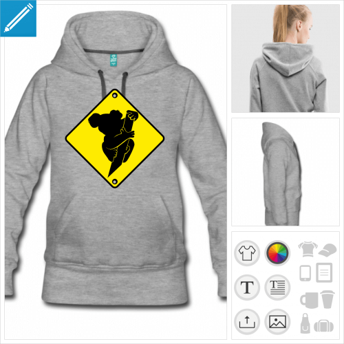 hoodie pour femme koala branche  crer soi-mme