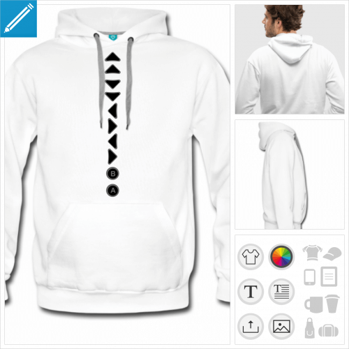 sweat homme retrogaming  personnaliser et imprimer en ligne