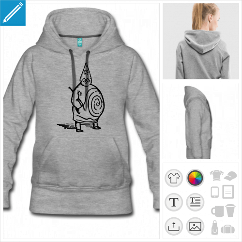 sweat-shirt  capuche ubu personnalisable