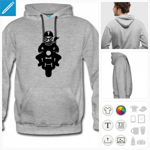 hoodie homme moto  personnaliser en ligne