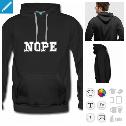 hoodie noir citations  crer en ligne