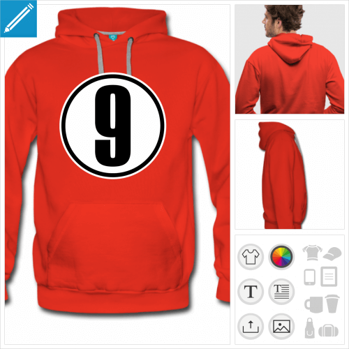 sweatshirt Numro 9 personnalisable