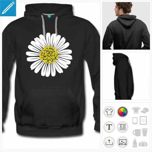 hoodie fleurs  imprimer en ligne