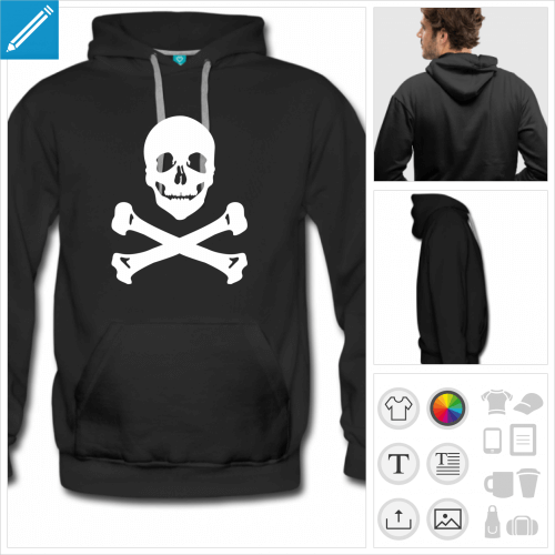 sweat homme drapeau pirate  personnaliser et imprimer en ligne