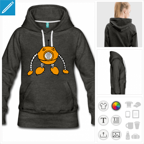 sweat-shirt robot mignon  imprimer en ligne