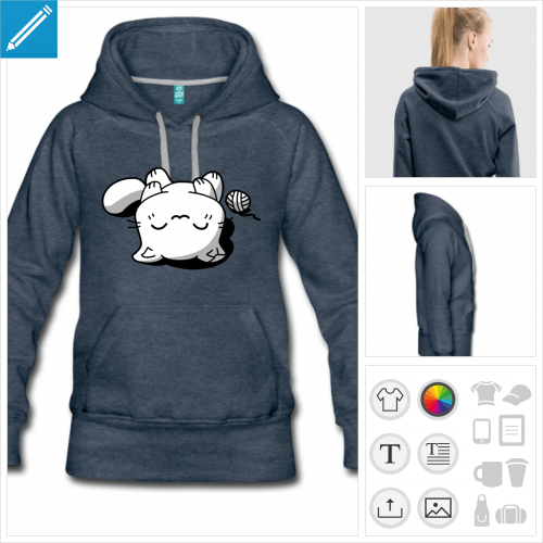 hoodie chat  imprimer en ligne