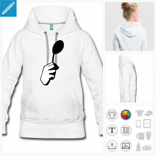 sweat-shirt  capuche there is no spoon  personnaliser, impression unique