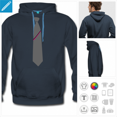 hoodie cravate simple  crer en ligne