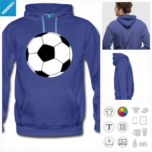 hoodie homme ballon de foot  personnaliser