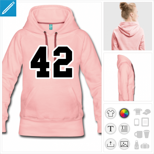 hoodie femme Geek 43  personnaliser et imprimer en ligne