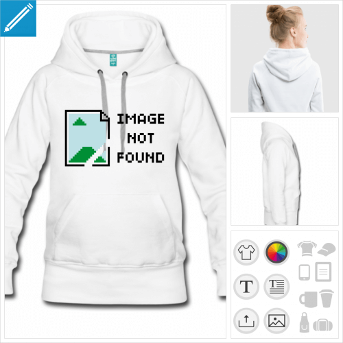 hoodie femme geek informatique personnalisable