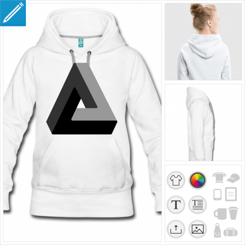 sweat-shirt  capuche triangle impossible  imprimer en ligne