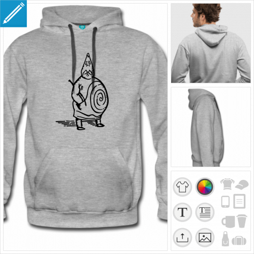 sweat-shirt homme ubu personnalisable, impression  l'unit