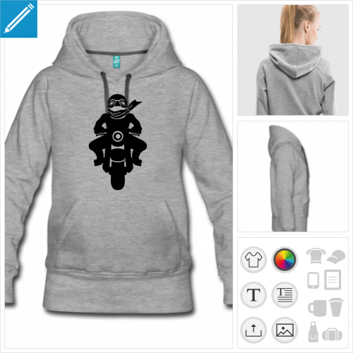 hoodie pour femme moto  personnaliser en ligne