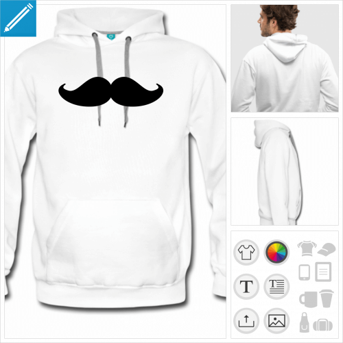 sweat-shirt homme moustachu  crer soi-mme