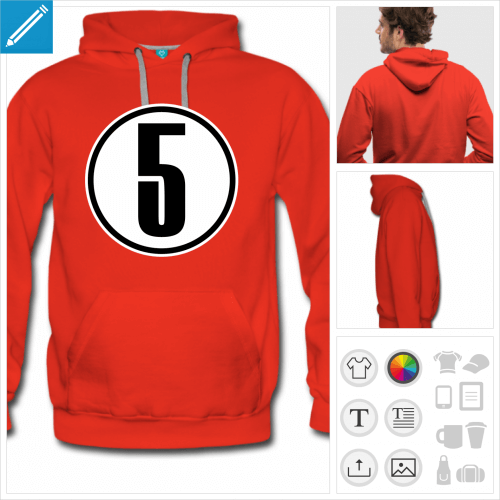 sweatshirt Numro 5  personnaliser et imprimer en ligne