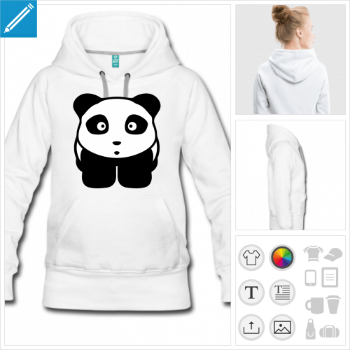hoodie femme pandas à créer en ligne